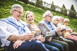 Senior people in a retirement home